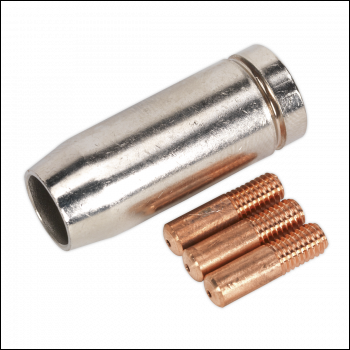 Sealey MIG954 Conical Nozzle x 1 Contact Tip 0.8mm x 3 MB14