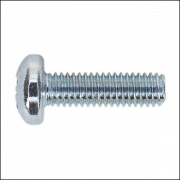 Sealey MSP620 Zinc Plated Pan Head Pozi Machine Screw M6 x 20mm, DIN 7985Z - Pack of 50