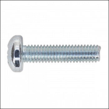 Sealey MSP625 Zinc Plated Pan Head Pozi Machine Screw M6 x 25mm, DIN 7985Z - Pack of 50