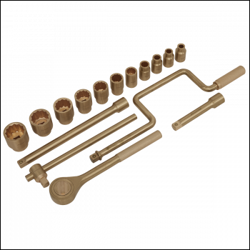 Sealey NS124 Premier Non-Sparking Socket Set 1/2 inch Sq Drive 17pc