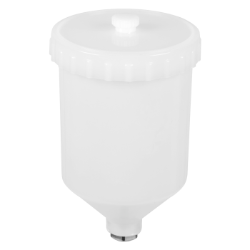 Sealey PC01 Paint Spray Gun Pot with Brass Fitting 600ml - White