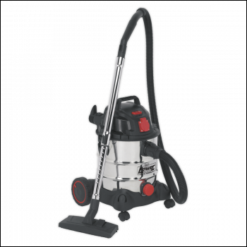 Sealey PC200SDAUTO Industrial Vacuum Cleaner Stainless Drum Auto Start 20L 1400W/230V
