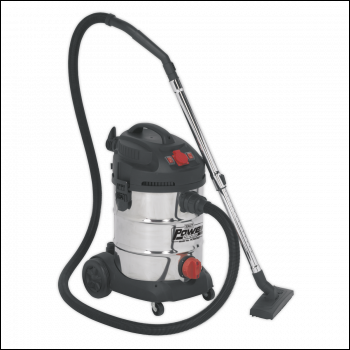 Sealey PC300SDAUTO Vacuum Cleaner Industrial 30L 1400W/230V Stainless Drum Auto Start