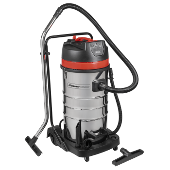 Sealey PC4100 100L Vacuum Cleaner Wet & Dry with Stainless Steel Drum 3000W/230V