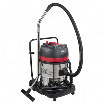 Sealey PC460 60L Vacuum Cleaner Wet & Dry Stainless Steel Drum 2400W/230V