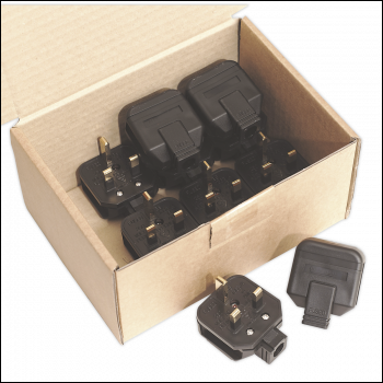 Sealey PL/13/3 13A Heavy-Duty Plug, Black - Pack of 10