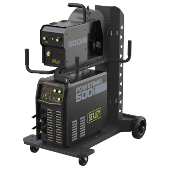 Sealey POWERMIG500i 500A Professional Gas/Gasless MIG/MMA/TIG Inverter Welder With Portable Wire Feeder 415V 3ph