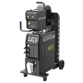 Sealey POWERMIG500Wi 500A Professional Gas/Gasless MIG/MMA/TIG Inverter Welder With Portable Wire Feeder & Water Cooler 415V 3ph
