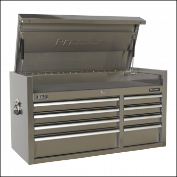 Sealey PTB104008SS Premier™ Heavy-Duty Extra-Wide Topchest 8 Drawer 1055mm - Stainless Steel