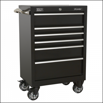 Sealey PTB67506 Premier™ Heavy-Duty Rollcab 6 Drawer 675mm - Black
