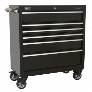 Sealey PTB93006 Premier™ Heavy-Duty Rollcab 930mm 6 Drawer - Black