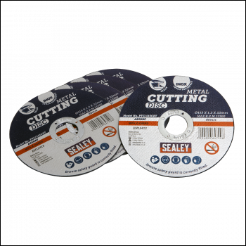 Sealey PTC/115CET5 115 x 1.2mm Cutting Disc 22mm Bore - Pack of 5