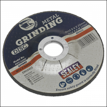 Sealey PTC/115G 115 x 6mm Grinding Disc 22mm Bore