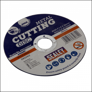 Sealey PTC/125CT 125 x 1.6mm Cutting Disc 22mm Bore