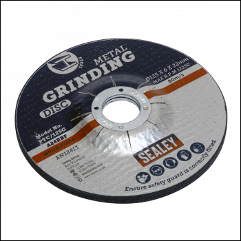 Sealey PTC/125G 125 x 6mm Grinding Disc 22mm Bore