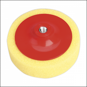 Sealey PTC/CH/M14-Y 150 x 50mm Buffing & Polishing Foam Head M14 x 2mm - Yellow/Coarse