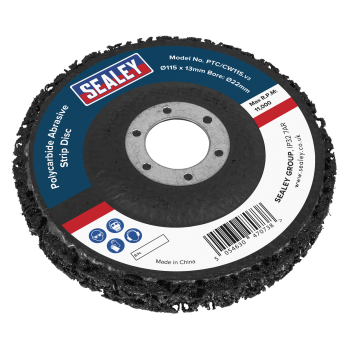 Sealey PTC/CW115 Polycarbide Abrasive Strip Disc Black 115 x 13 x 22mm