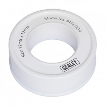 Sealey PTFE1210 PTFE Thread Sealing Tape 12mm x 12m
