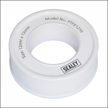 Sealey PTFE1210 PTFE Thread Sealing Tape 12mm x 12m Pack of 10