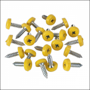 Sealey PTNP2 Numberplate Screw Plastic Enclosed Head 4.8 x 18mm Yellow Pack of 50