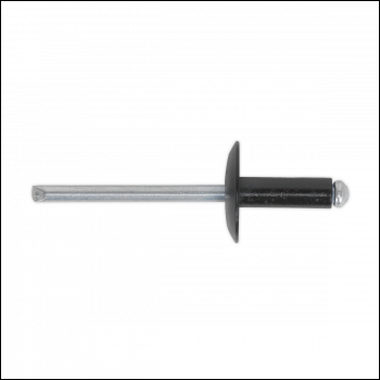 Sealey RAB4014L Aluminium Large Flange Rivet 4 x 14mm, Black - Pack of 200