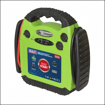 Sealey RS1312HV RoadStart® 12V Emergency Jump Starter 900 Peak Amps - Hi-Vis Green