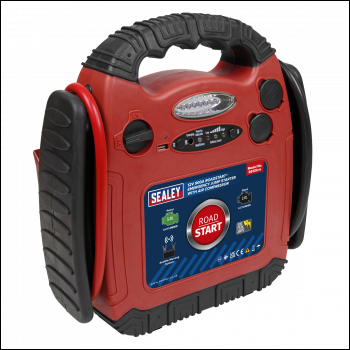 Sealey RS132 RoadStart® 12V Emergency Jump Starter with Air Compressor 900 Peak Amps