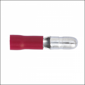Sealey RT11 Male Bullet Terminal 4mm, Red - Pack of 100