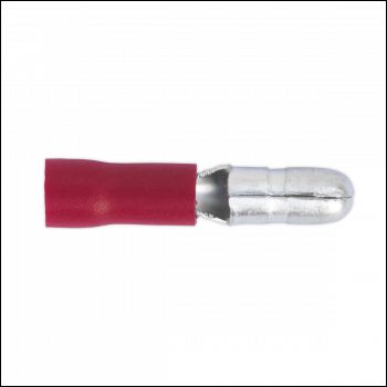 Sealey RT11 Bullet Terminal Ø4mm Male Red Pack of 100