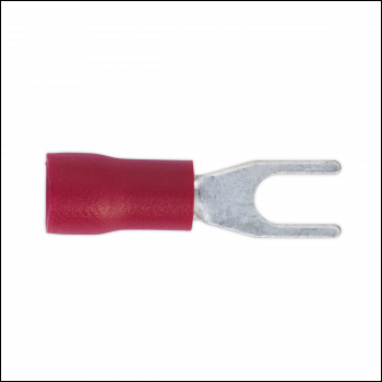 Sealey RT13 Easy-Entry Fork Terminal 3.7mm (4BA), Red - Pack of 100