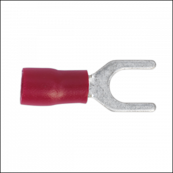 Sealey RT14 Easy-Entry Fork Terminal 5.3mm (2BA), Red - Pack of 100