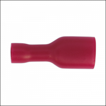 Sealey RT16 Fully Insulated Female Terminal 6.3mm, Red - Pack of 100