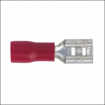 Sealey RT20 Push-On Female Terminal 4.8mm, Red - Pack of 100