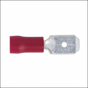 Sealey RT22 Push-On Male Terminal 6.3mm, Red - Pack of 100