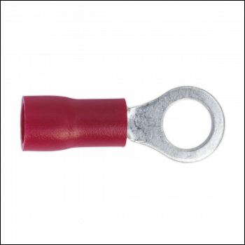 Sealey RT25 Easy-Entry Ring Terminal 5.3mm (2BA), Red - Pack of 100