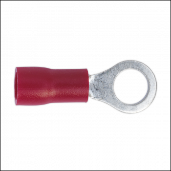 Sealey RT25 Easy-Entry Ring Terminal Ø5.3mm (2BA) Red Pack of 100