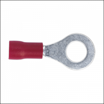 Sealey RT26 Easy-Entry Ring Terminal 6.4mm (1/4 inch ), Red - Pack of 100
