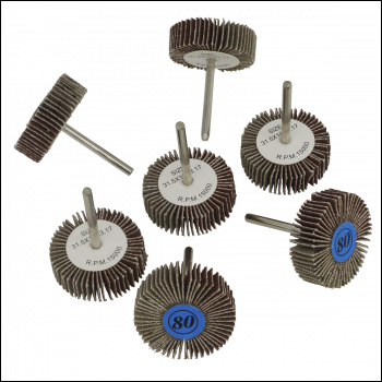 Sealey RTA7FW Rotary Tool Abrasive Flap Wheel Set 30mm 7pc