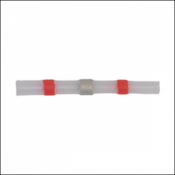 Sealey RTSSB25 Heat Shrink Butt Connector Solder Terminal 22-18 AWG, Red - Pack of 25