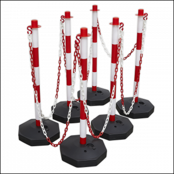 Sealey RWSBKIT Post & Chain Kit 25m - Red/White