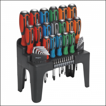 Sealey S01106 Siegen Hammer-Thru Screwdriver, Hex Key & Bit Set 44pc