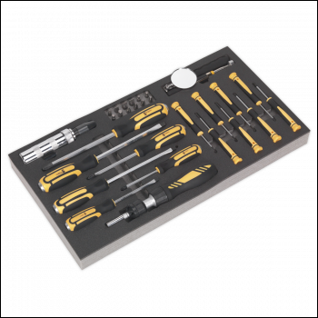 Sealey S01128 Siegen Screwdriver Set Tool with Tray 36pc