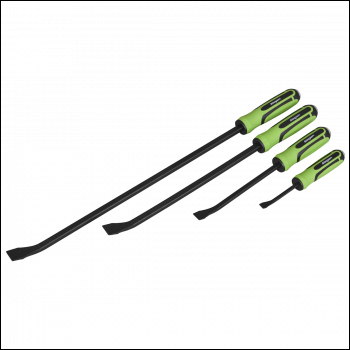 Sealey S01138 Siegen Heavy-Duty Angled Pry Bar Set with Hammer Cap 4pc