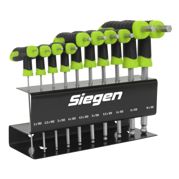 Sealey S01150 Siegen T-Handle Ball-End Hex Key Set 10pc