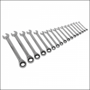 Sealey S01156 Siegen Combination Ratchet Spanner Set 17pc