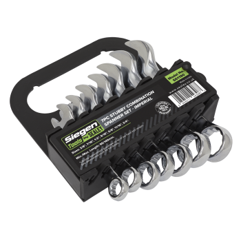 Sealey S01190 Siegen Imperial Stubby Combination Spanner Set 7pc