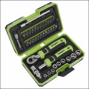 Sealey S01255 Siegen Socket & Bit Set 1/4 inch Sq Drive 38pc