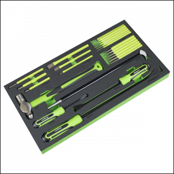Sealey S01279 Siegen Pry Bar, Hammer & Punch Set with Tool Tray 23pc