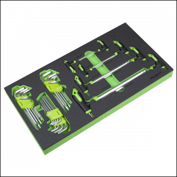 Sealey S01280 Siegen T-Handle & Standard Hex/TRX-Star* Key Set with Tool Tray 35pc