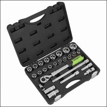 Sealey S01288 Siegen Extendable Ratchet Socket Set 1/2 inch Sq Drive 26pc
